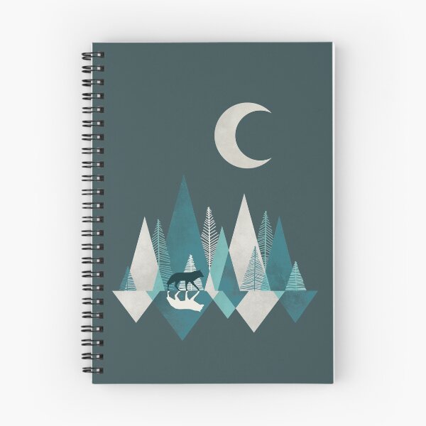 Item preview, Wolf in Winter with a Cresent Moon - Vector Artwork designed and sold by solrevolver.