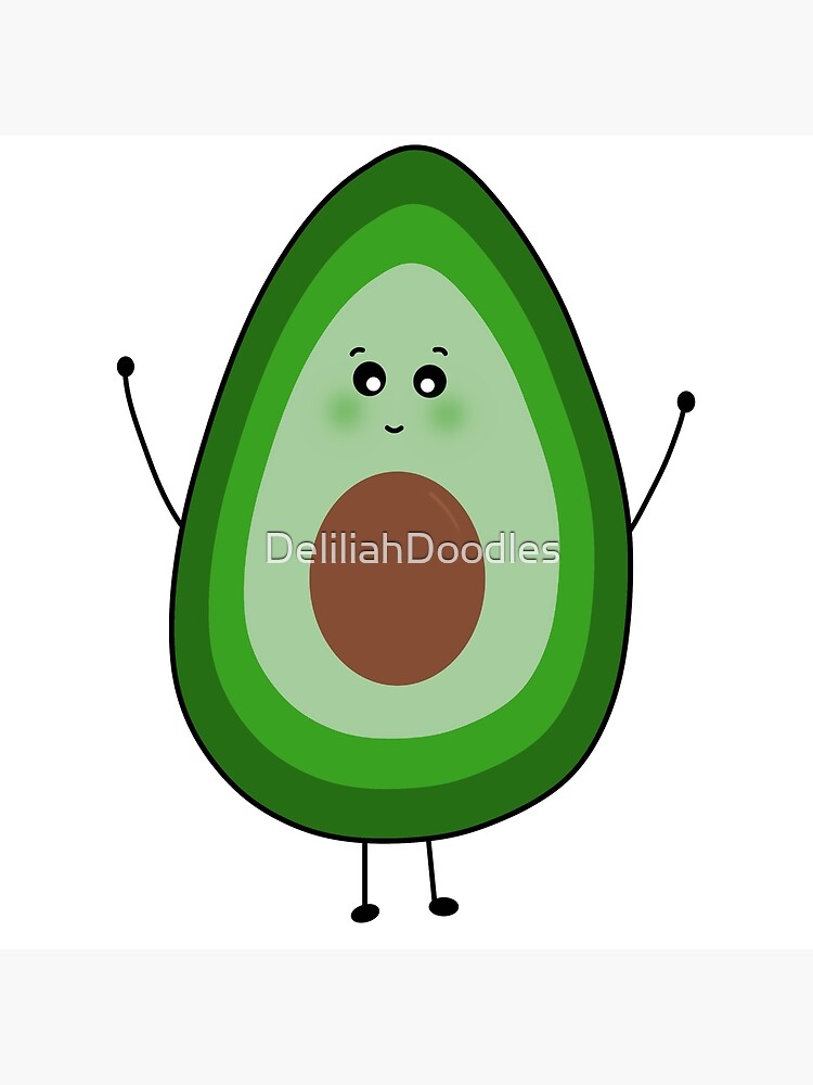 Cute Blushing Avocado Poster For Sale By Deliliahdoodles Redbubble