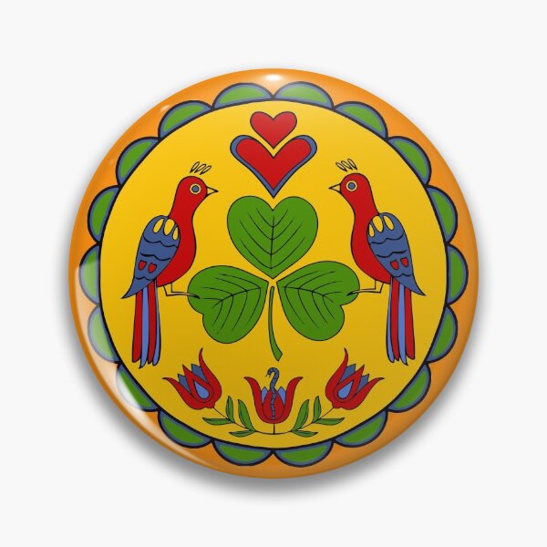 Artikelvorschau, Amish - Hex Sign Garden Distelfinks Clover Hearts 1 entworfen und verkauft von EDDArt.
