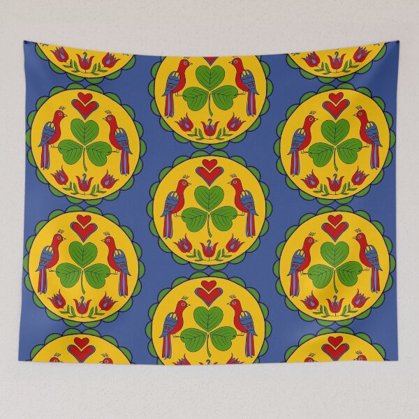 Item preview, Amish - Hex Sign Garden Distelfinks Clover Hearts 1 designed and sold by EDDArt.