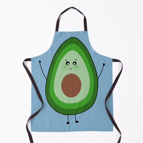 Item preview, Cute Blushing Avocado Blue Background designed and sold by DeliliahDoodles.