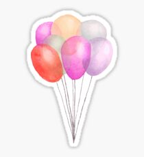 Watercolor Party Balloons Sticker