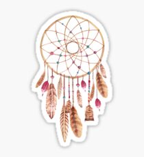 Watercolor Dreamcatcher Pink Khaki Sticker