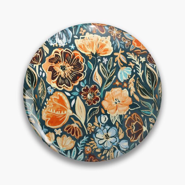 Item preview, Messy Vivid Floral in Orange and Blue designed and sold by micklyn.