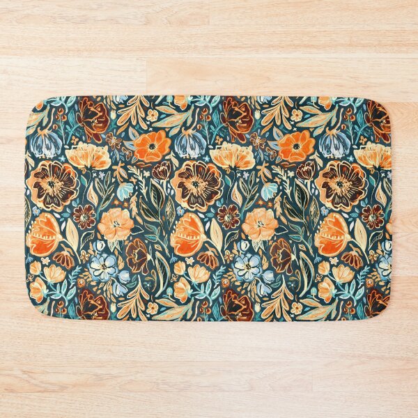 Item preview, Messy Vivid Floral in Orange and Blue designed and sold by micklyn.