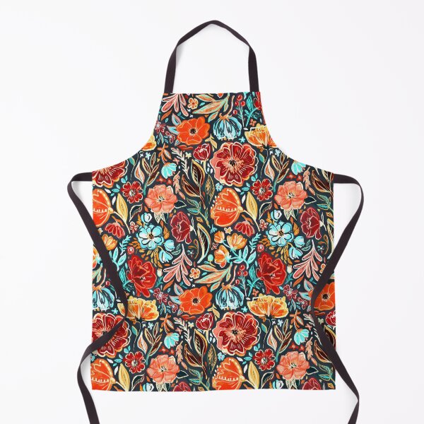 Item preview, Bright Red and Cyan Scruffy Small Scale Floral designed and sold by micklyn.