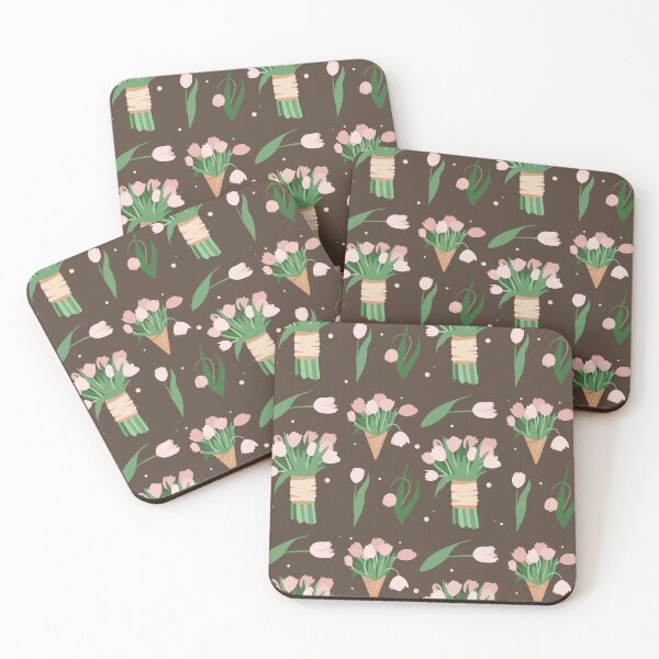 Item preview, Spring tulips on a brown background designed and sold by Aksena.