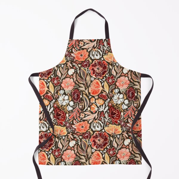 Item preview, Smudgy Floral in Autumn Coral and Dark Brown designed and sold by micklyn.