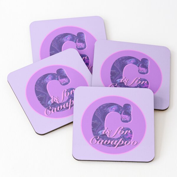 Item preview, Purple letter ‘C is for Cavapoo’ dog breed monogram  designed and sold by AMSonArt.