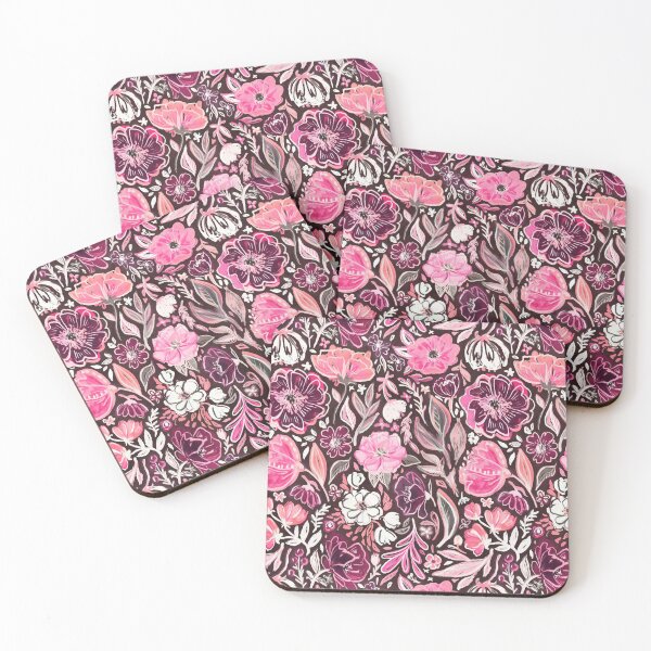 Item preview, Pink and Purple Scruffy Small Scale Floral designed and sold by micklyn.