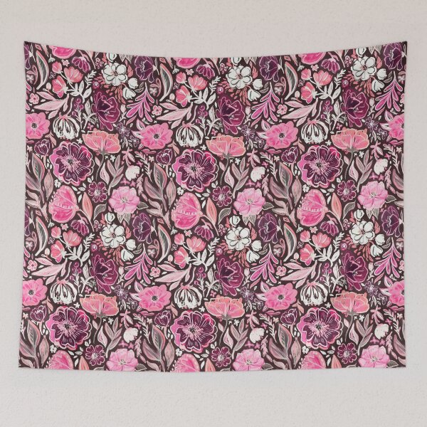 Item preview, Pink and Purple Scruffy Small Scale Floral designed and sold by micklyn.