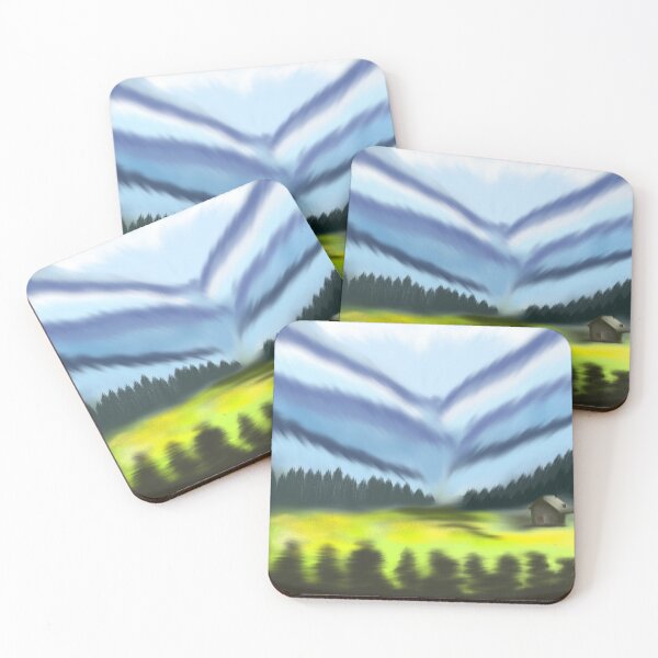 Item preview, Misty Mountain Landscape Painting designed and sold by GJDoesArt.