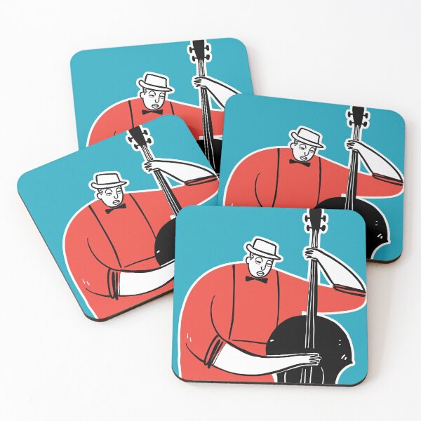 Item preview, The man playing Jazz music with Double bass designed and sold by huza.