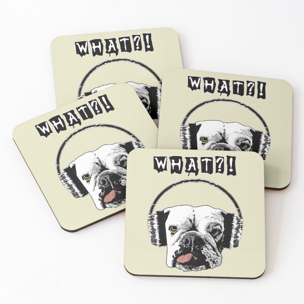 Item preview, Headphones What?! English Bulldog annoyed can't hear you designed and sold by SolidEarthArt.