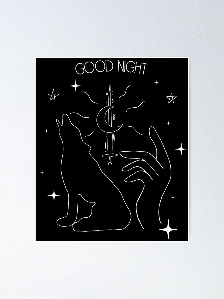  Póster «Buenas noches lobo luna magia» de AOCreativeProd