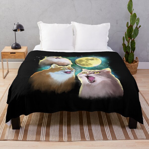 Item preview, Three Cat Moon 3 Wolf Moon Funny Parody designed and sold by okpinsArtDesign.
