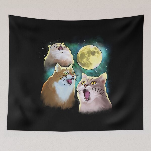 Item preview, Three Cat Moon 3 Wolf Moon Funny Parody designed and sold by okpinsArtDesign.
