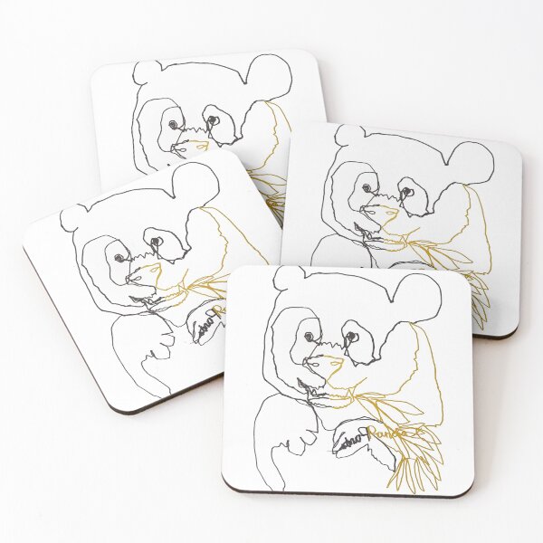 Item preview, Panda bamboo ambidextrous line drawing designed and sold by orangerinka.