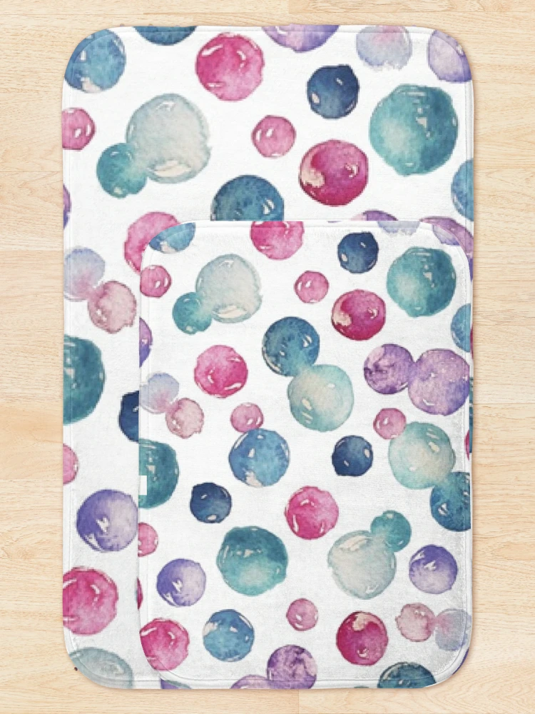 Thumbnail 5 of 6, Bath Mat, Watercolor Dotted Pattern designed and sold by Ristinga.