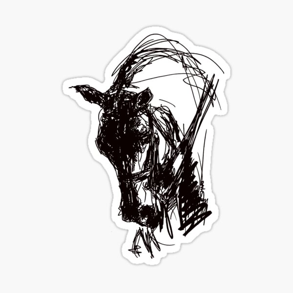 Dressage Horse Drawing Sticker