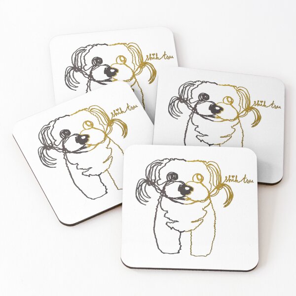 Item preview, Shih tzu dog ambidextrous line drawing designed and sold by orangerinka.