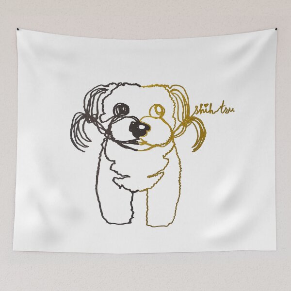 Item preview, Shih tzu dog ambidextrous line drawing designed and sold by orangerinka.