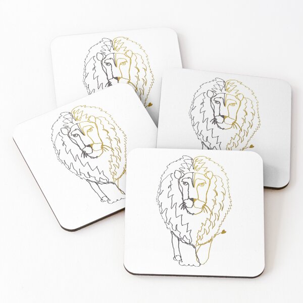 Item preview, Lion ambidextrous line drawing designed and sold by orangerinka.