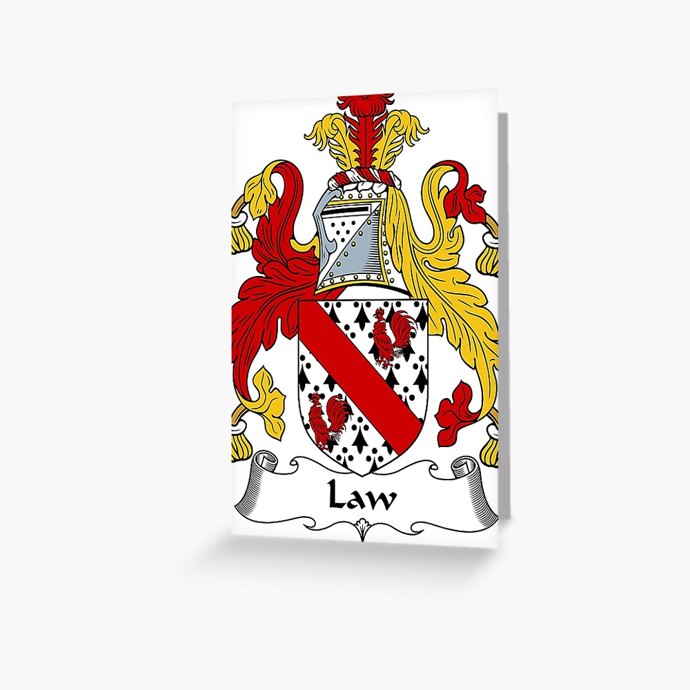 law-coat-of-arms-law-family-crest-greeting-card-for-sale-by