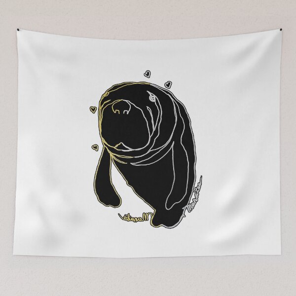 Item preview, Manatee ambidextrous line drawing  designed and sold by orangerinka.