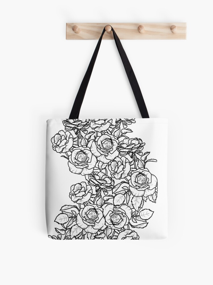 Floral one line drawing - Rose Tote Bag