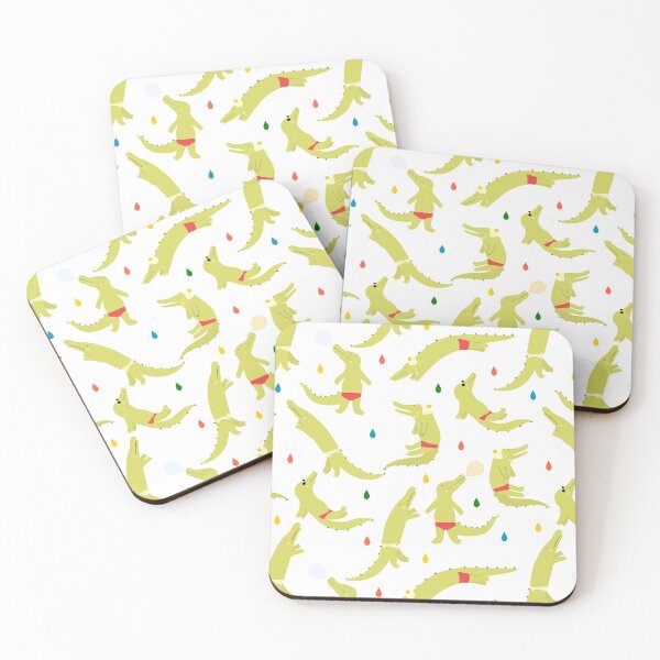 Item preview, Funny  aligators or crocodiles with colorful drops on white background designed and sold by BychkovaEvgenia.