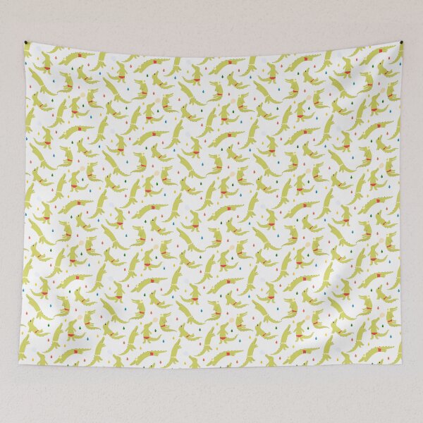 Item preview, Funny  aligators or crocodiles with colorful drops on white background designed and sold by BychkovaEvgenia.