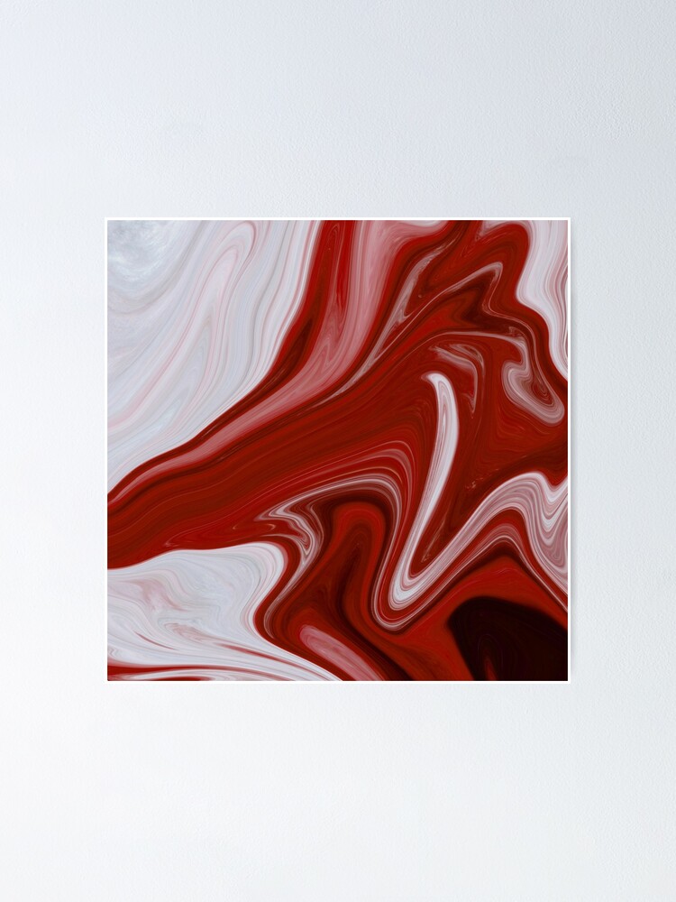 "Abstract Red and White painting, modern art" Poster by inurey Redbubble
