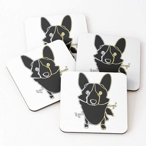 Item preview, Corgi ambidextrous line drawing  designed and sold by orangerinka.