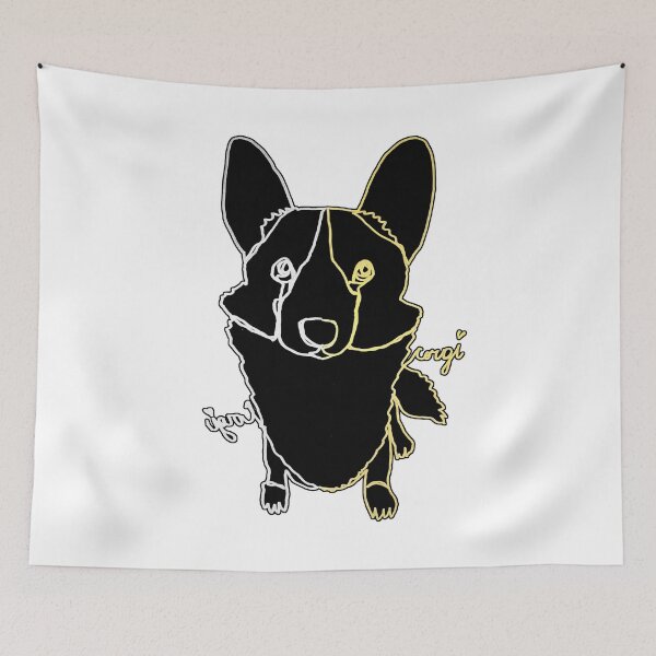 Item preview, Corgi ambidextrous line drawing  designed and sold by orangerinka.