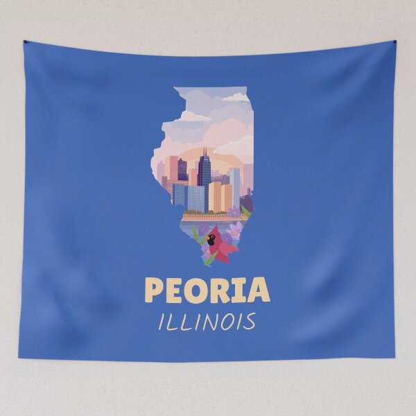 Item preview, Peoria Illinois Map designed and sold by Taumaturgo.