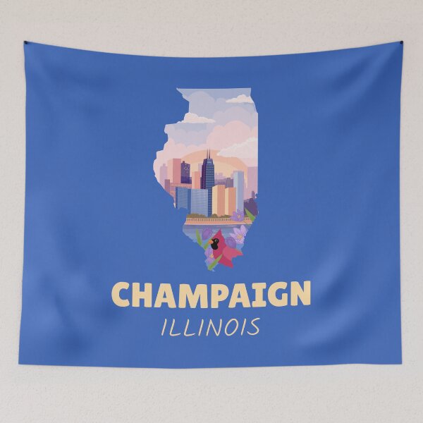 Item preview, Champaign Illinois Map designed and sold by Taumaturgo.