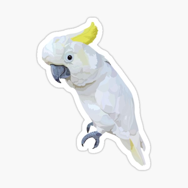 Item preview, S is for Sulphur Crested Cockatoo,Sulphur-Crested Cockatoo Artwork – Vibrant Parrot Illustration and Australian Wildlife Design designed and sold by PrettylittlepastelUk.