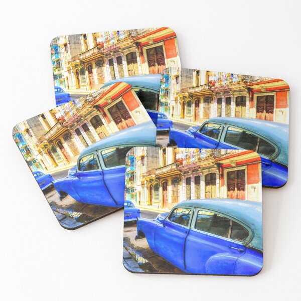 Item preview, Blue Cars, Havana, Cuba, Caribbean Island designed and sold by Paul Thompson Photography.