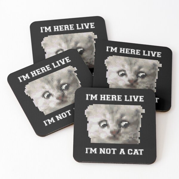 Item preview, I'm Here Live, I'm Not a Cat, Video Conference Zoom Meme Humor designed and sold by Linery Brand.