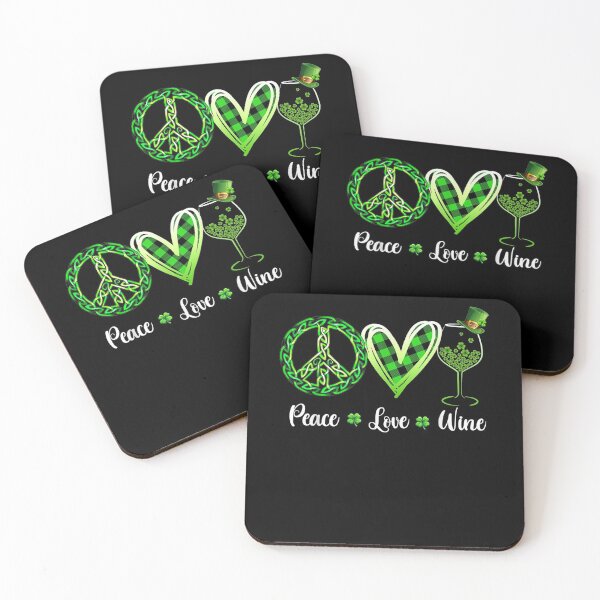 Item preview, Peace Love Wine Celtic Irish St Patricks Day Drinking  designed and sold by charissamo77.