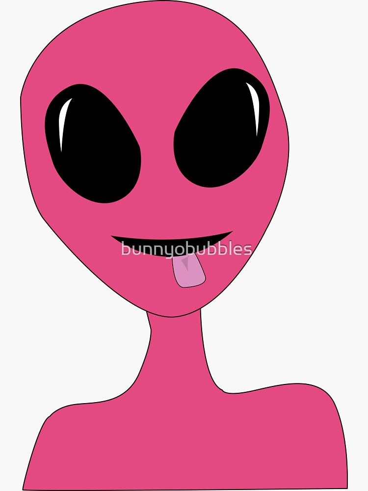 "Pink Alien " Sticker for Sale by bunnyobubbles Redbubble
