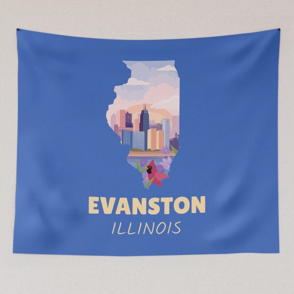 Item preview, Evanston Illinois Map designed and sold by Taumaturgo.