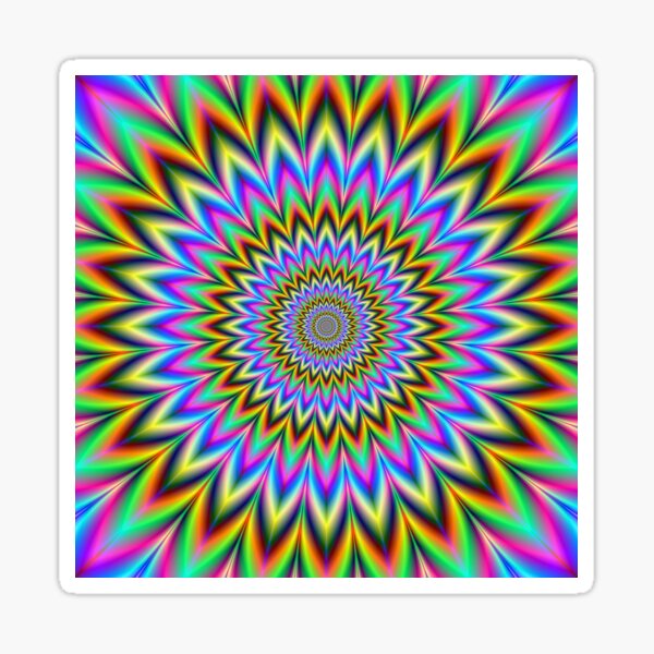 24 Point Psychedelic Star Flower Sticker