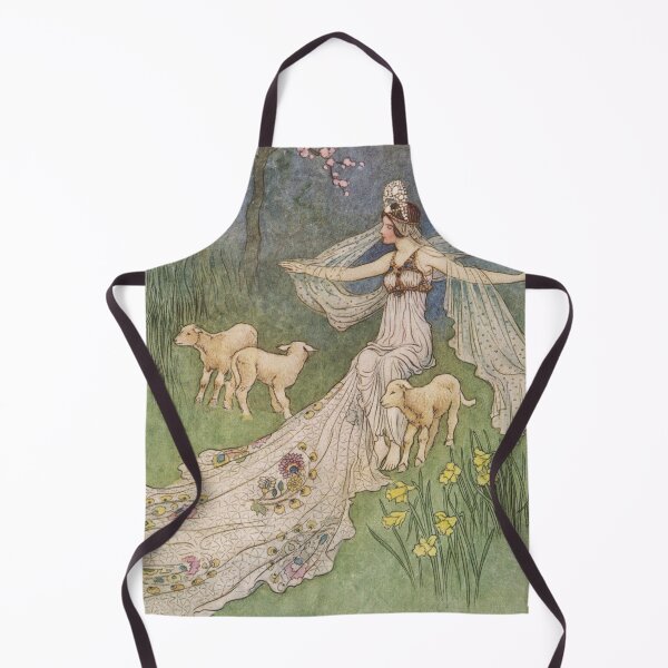 Item preview, Goddess of Springtime with lambs vintage illustration  - Warwick Goble designed and sold by Vintage Designs +.
