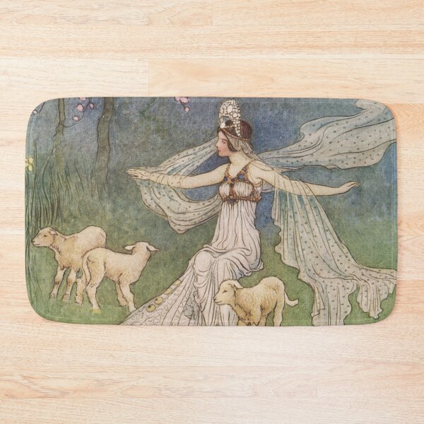 Artikelvorschau, Goddess of Springtime with lambs vintage illustration - Warwick Goble entworfen und verkauft von Vintage Designs +.