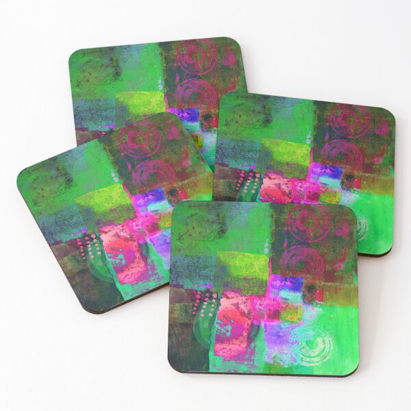 Item preview, Green Block Colorful Abstract Painting designed and sold by NancyMerkle.