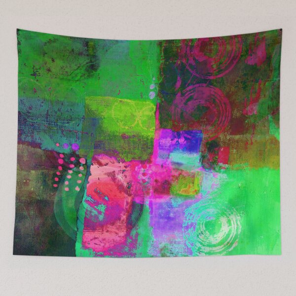 Item preview, Green Block Colorful Abstract Painting designed and sold by NancyMerkle.