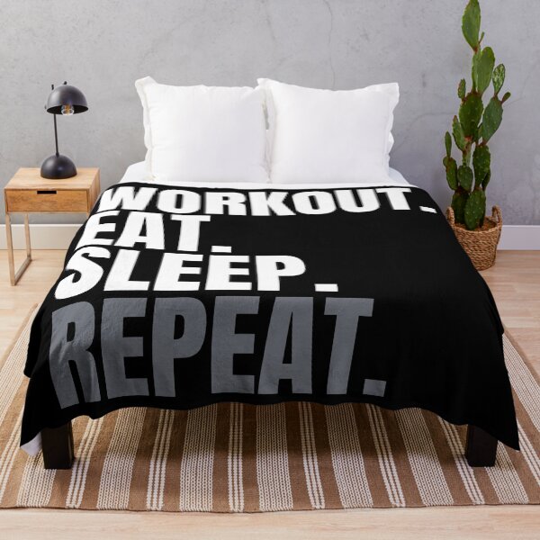 Item preview, Workout. Eat. Sleep. Repeat. Text only design. designed and sold by JellyBeenzz.