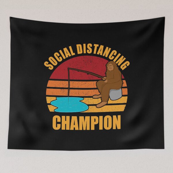 Item preview, Social Distancing Champion Fishing Bigfoot  designed and sold by Adel Qasem.